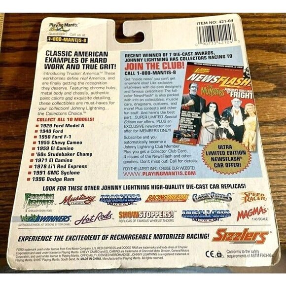 DIE CAST Johnny Lightning Truckin America 1950 Ford F-1 Gray Pickup 1:64 421-04 - Picture 2 of 4